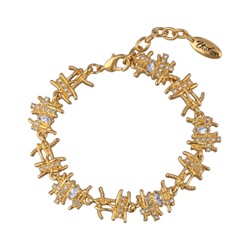 Браслет Ажур (кристаллы SW белые; покрытие золото) 17-20см, Есть комплект