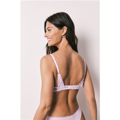 Sujetador triangular relleno encaje lila CHARMING