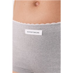 Braga boxer sin costuras canalé gris