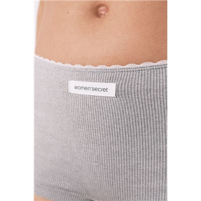 Braga boxer sin costuras canalé gris