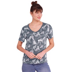 Damen T-Shirt mit floralem Allover-Motiv