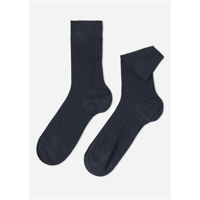 Kurze gerippte Herrensocken mit Cashmere