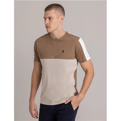 SHOULDER LOGO TRICOT TRIM T-SHIRT