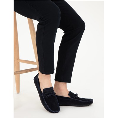 Lacivert %100 Deri Loafer