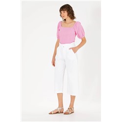 Kadın Pembe Kısa Kollu Gömlek