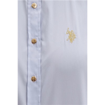 Kadın Açık Mavi Uzun Kollu Basic Gömlek