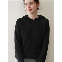 Женский вязаный шерстяной джемпер с капюшоном, толстовка Макс Мар*а