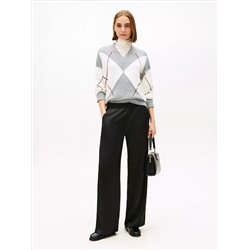 Textured Stretch Satin Pull-On Pant