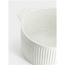 Кастрюля, 3 л, с крышкой, фарфор P, круглая, молочная, в крапинку, Speckle