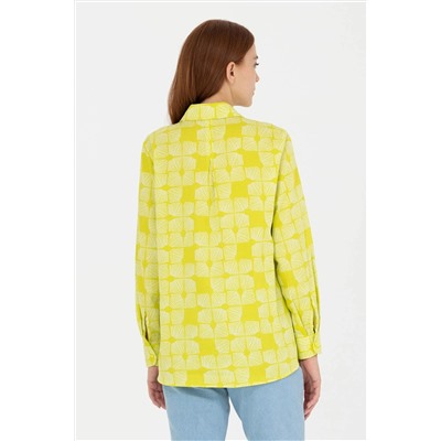 Kadın Neon Sarı Uzun Kollu Gömlek