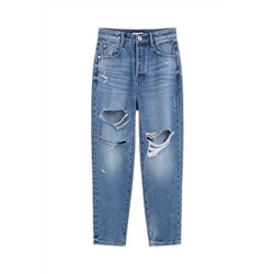 Vaquero slim fit 7/8 de tiro alto Azul