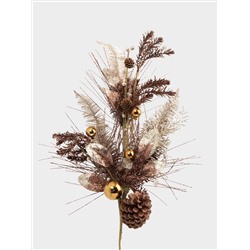 Ветка декоративная, 75 см, пенопласт, Золотые шары, Interior natural
