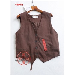 Жилет на подкладе из смесового льна  Pul*l&bea*r  Экспорт