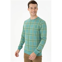 Erkek Mint Bisiklet Yaka Sweatshirt