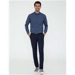 Lacivert Regular Fit Uzun Kollu Gömlek