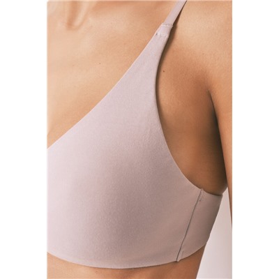 Sujetador triangular algodón beige