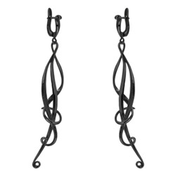 Серьги Узоры (покрытие черный родий), Есть комплект