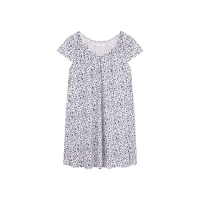 Camisón corto flores kaki oscuro