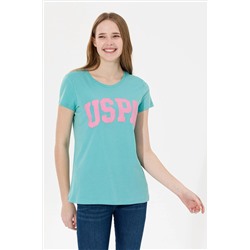 Kadın Mint Bisiklet Yaka Tişört