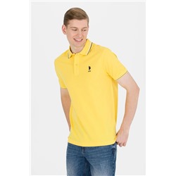 Erkek Koyu Sarı Basic Polo Yaka Tişört