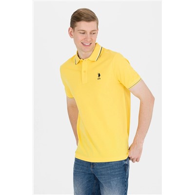 Erkek Koyu Sarı Basic Polo Yaka Tişört