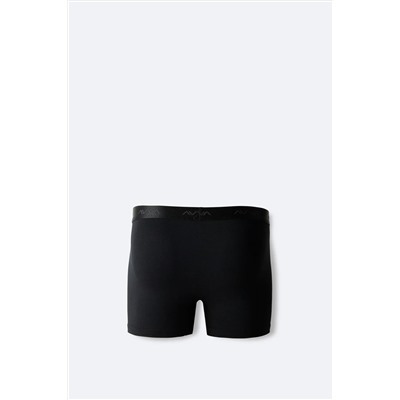 Avva Erkek Siyah Düz Basic Soft Touch Tekli Boxer B009537