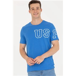 Erkek Saks Bisiklet Yaka Tişört