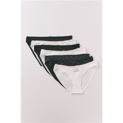 Pack 7 bragas clásicas algodón b&w estampado