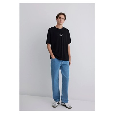 Mavi Minimal Logo Baskılı Siyah Tişört Relaxed Fit / Rahat Kesim 0612709-900