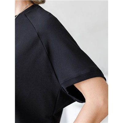 Футболка свободная из футера двухнитки с эластаном