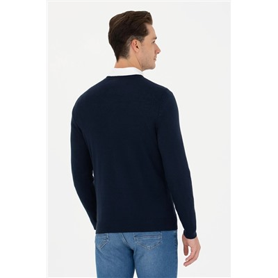 Erkek Lacivert Basic Kazak