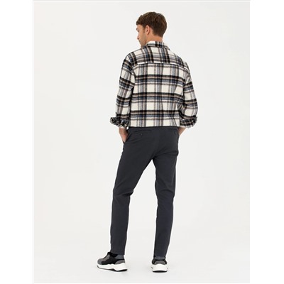 Lacivert Slim Fit Kanvas Pantolon