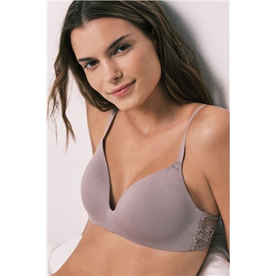 Sujetador triangular modal y encaje beige CHARMING