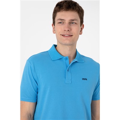 Erkek Regular Fit Polo Yaka Turkuaz Basic Tişört