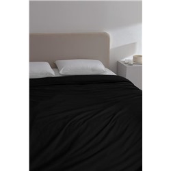 Manon King Size %100 Pamuk Ranforce Düz Nevresim - Siyah