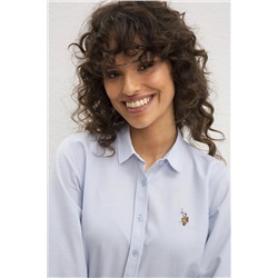 Kadın Açık Mavi Uzun Kollu Basic Gömlek