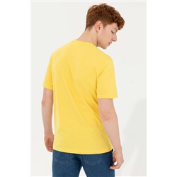 Erkek Açık Sarı Bisiklet Yaka Tişört