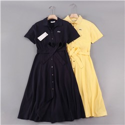 Приталенное хлопковое платье 2 цвета ЛАКОСТ*Е