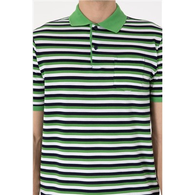 Erkek Regular Fit Polo Yaka Yeşil Tişört