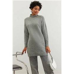 TRENDYOL MODEST Gri Desenli Nopeli Triko Kazak TCTAW24AK00028