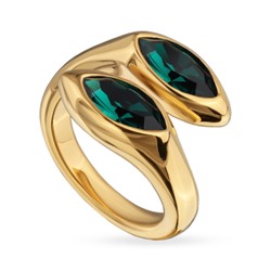 Кольцо Эдем (кристаллы SW зеленые; покрытие золото), Есть комплект