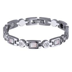 Браслет Амфитрита (перламутр; покрытие родий) 18-21см, Есть комплект