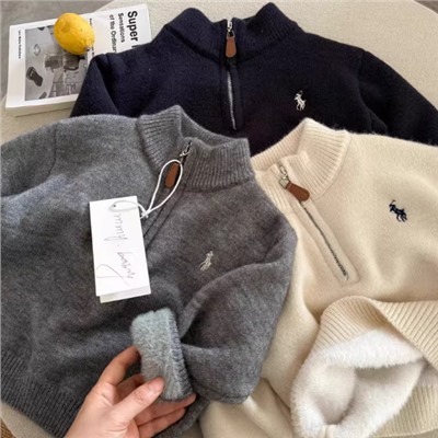 Детский плюшевый свитер поло