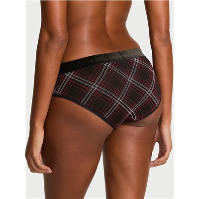 Logo Cotton Shine Patch Velvet Hiphugger Panty