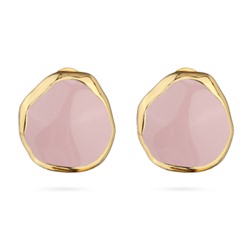 Серьги Палитра (эмаль розовая; покрытие золото), Есть комплект