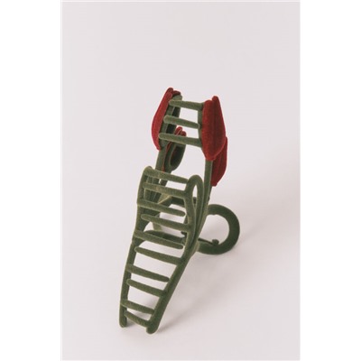 Pinza grande tulipán rojo y verde