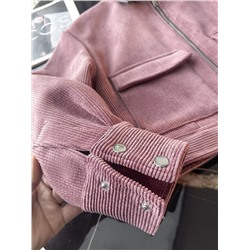 Женская вельветовая куртка с воротником из искусственной кожи ЗАР*А