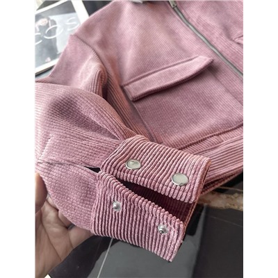 Женская вельветовая куртка с воротником из искусственной кожи ЗАР*А