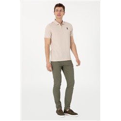 Erkek Koyu Haki Slim Fit Kanvas Pantolon