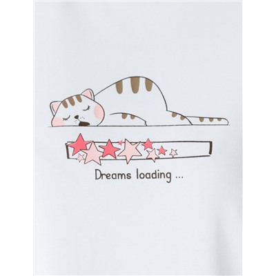 Футболка с принтом свободная эластичная из премиального хлопка